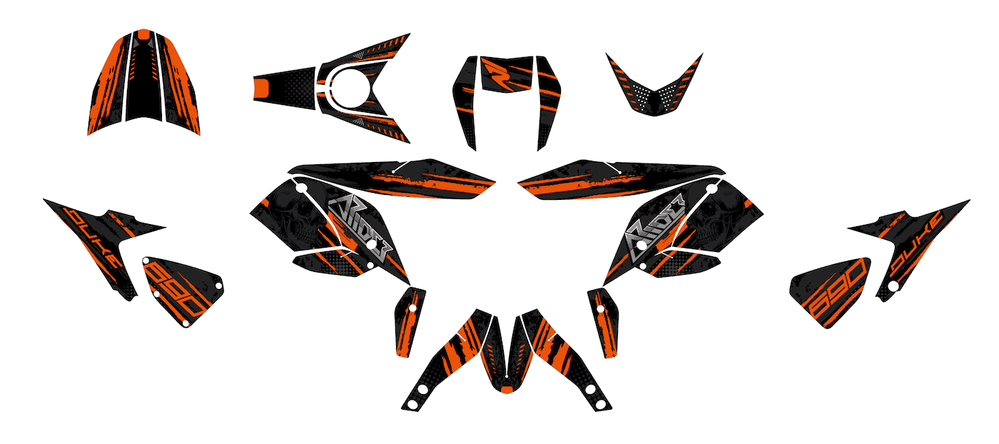 KTM Duke 690 R Dekor, Aufkleber Kit 2012 - 2020